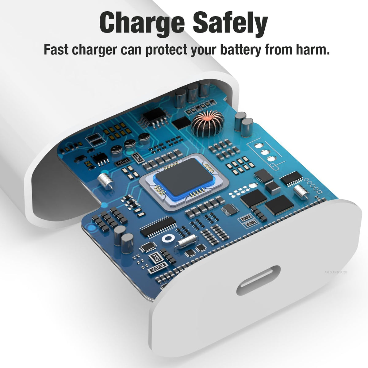 20W USB C Fast Charger with USB C to USB C  for iPhone 16/16 Pro/16 Pro Max/15/15 Pro/15 Pro Max/15 Plus, iPad Pro/Air, USBC Plug Head Charging Adapter Type C Wall Charged Current 1m cable