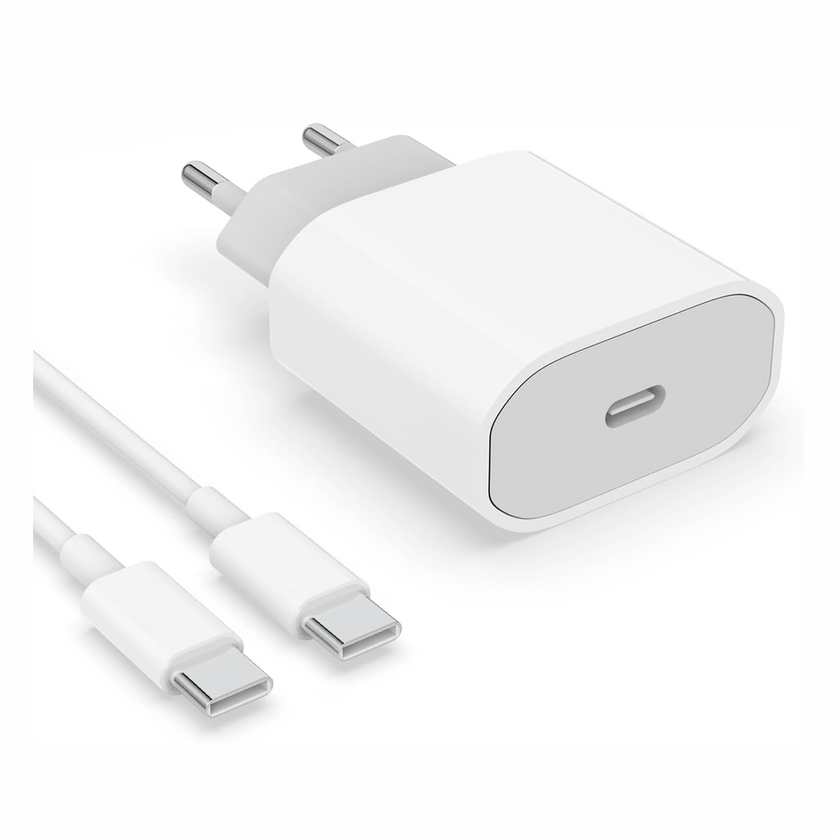 20W USB C Fast Charger with USB C to USB C  for iPhone 16/16 Pro/16 Pro Max/15/15 Pro/15 Pro Max/15 Plus, iPad Pro/Air, USBC Plug Head Charging Adapter Type C Wall Charged Current 1m cable