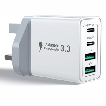Aioneus USB C Charger PD 40W 4Port Type-C Fast charger for  iPhone 17 16 15 14 13, iPad Pro/Air, Galaxy S24 S23/ HP, Dell, Macbook Pro & Air | Color White