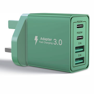 Aioneus USB C Charger PD 40W 4Port Type-C Fast charger for  iPhone 17 16 15 14 13, iPad Pro/Air, Galaxy S24 S23/ HP, Dell, Macbook Pro & Air | Dark Green