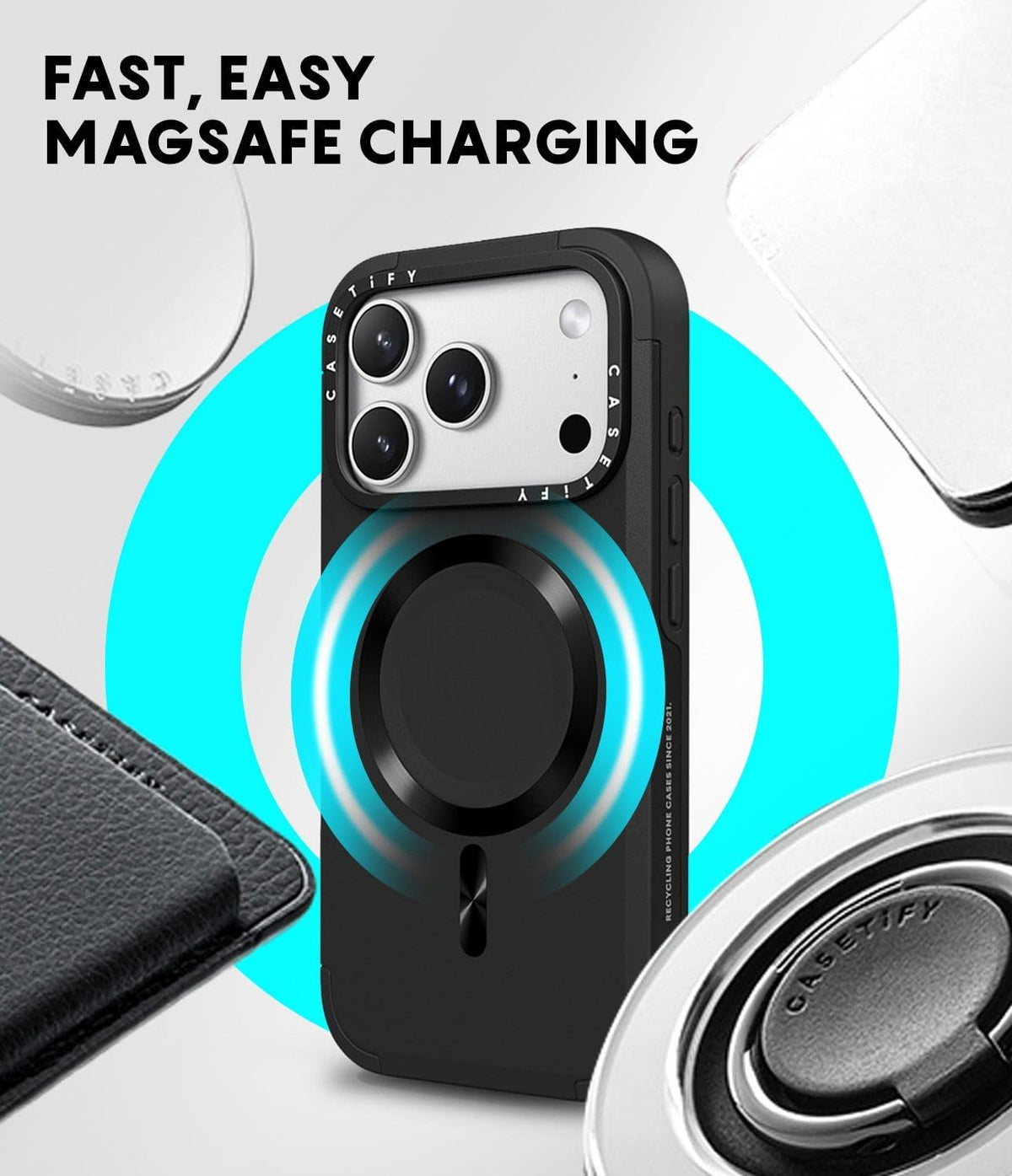 Force iPhone 17 Pro Max CASETiFY Case with Anti-Slip/Slim Fit/Compatible with Magsafe | Black