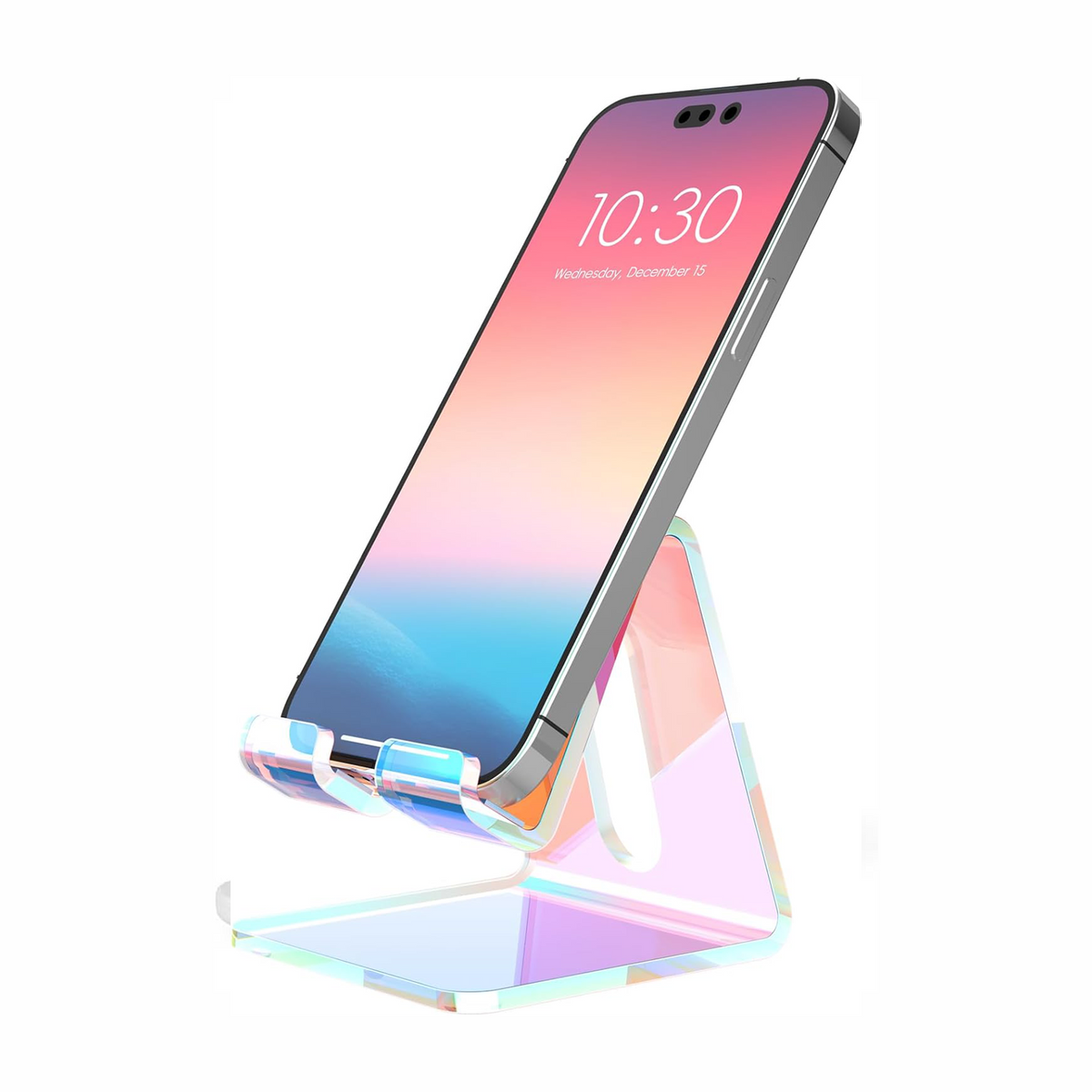 Portable Phone Holder Stand Compatible with Phone16 15 14 13 12 Pro Max Mini 11, Switch, Android Smartphone, Pad, Tablet, Iridescent Color