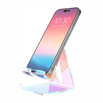 Portable Phone Holder Stand Compatible with Phone16 15 14 13 12 Pro Max Mini 11, Switch, Android Smartphone, Pad, Tablet, Iridescent Color