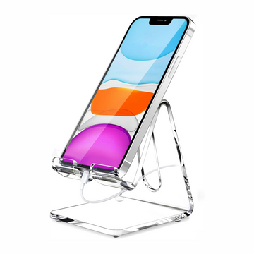 Crpich Acrylic Clear Cell Phone Holder Stand Compatible with Phone 12 Pro Max Mini 11 Xr 8 Plus SE, Switch, Android Smartphone, Pad, Tablet, Desk Accessories