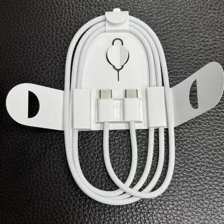 60W USB-C to USB-C Original Fast Charger 2m Dual USB C Compatible with Samsung Smartphones, iPhone 15, 16 Series, iPad & Laptops