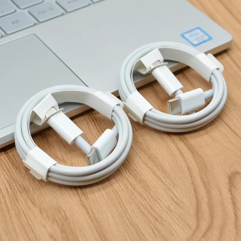 60W USB-C to USB-C Original Fast Charger 2m Dual USB C Compatible with Samsung Smartphones, iPhone 15, 16 Series, iPad & Laptops