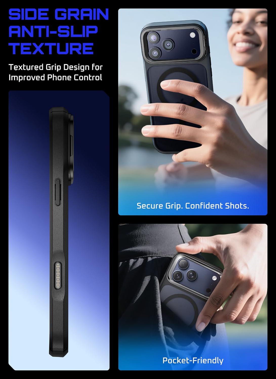 iPhone 17 Pro Max Case SUPCASE with Camera Control Button (Unicorn Beetle Mag), [Compatible with MagSafe] [Built-in Kickstand] Slim Protective Magnetic Translucent Back Phone Case, Black