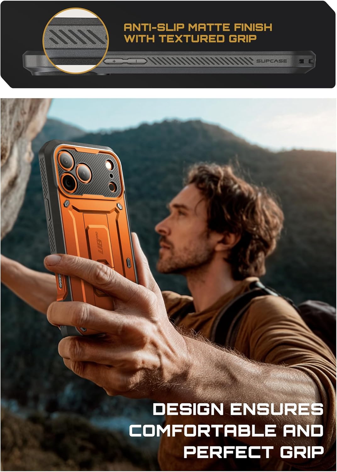 iPhone 17 Pro Max Case with Camera Control Button SUPCASE case Unicorn Beetle Pro, [Built-in Kickstand & Screen Protector Military-Grade Protection Full Body Heavy Duty Phone Case, Coral