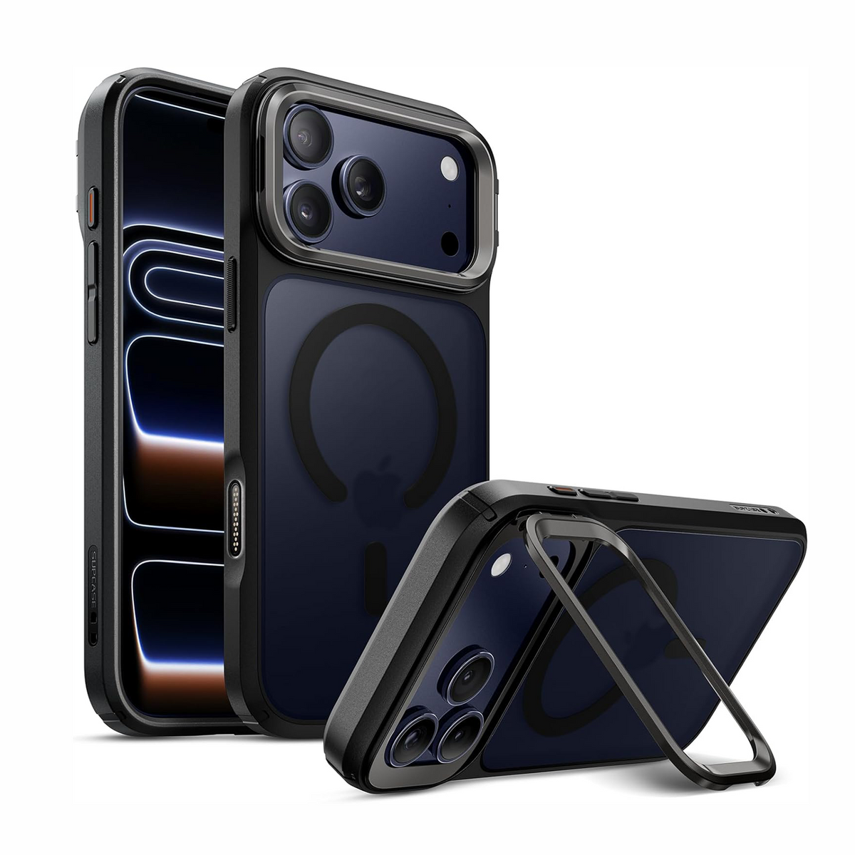 iPhone 17 Pro Max Case SUPCASE with Camera Control Button (Unicorn Beetle Mag), [Compatible with MagSafe] [Built-in Kickstand] Slim Protective Magnetic Translucent Back Phone Case, Black