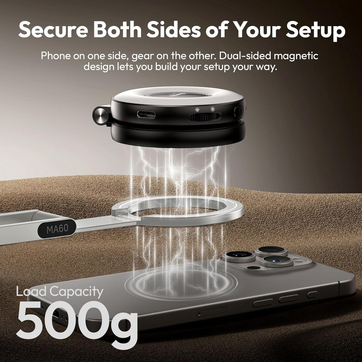 Aluminium mini Magnetic Tripod Stand for Smartphones Quick Mount Compatible with iPhone 16 15 14 13 13 Series, Silver